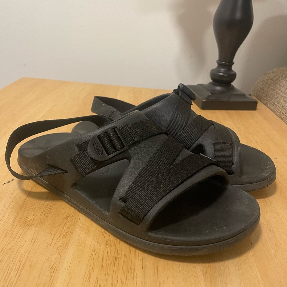 Chaco Slide on Sandal with Sport Heel Strap Black Mens 9